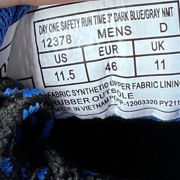 Danner Run Time 3" ESD Composite Toe Sneaker Dark Blue/Gray 12378 Men 11.5D NWB - Picture 9 of 10